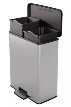 Poubelle 'Deco Bin Duo' 26L+26L grise Prix Choc